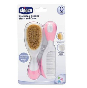 Chicco Brush and Comb Pink Color with Natural Hair