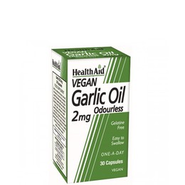 Health Aid Garlic Oil 2mg Odourless Vegetarian, Έλαιο Σκόρδου 30Caps