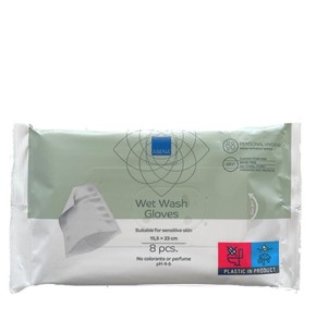 Abena Wet Wash Gloves(15.5x23cm), 8pcs