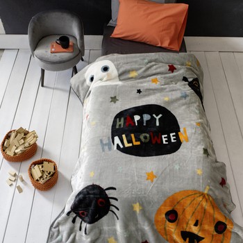 Κουβέρτα Βελουτέ Μονή (160x220) Happy Halloween Nima Home Kids