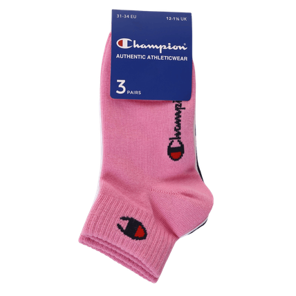 Champion Unisex 3Pk Quarter Socks (U30042)-PINK