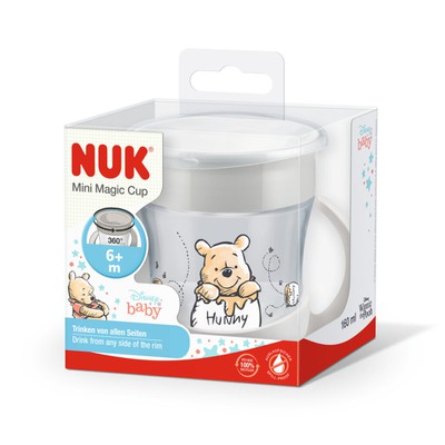 NUK Cup Mini Magic Winnie Ποτηράκι Με Χείλος & Καπάκι Για 6+ Μηνών 160ml 10.255.685