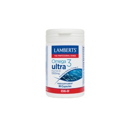 Lamberts Omega 3 Ultra Pure Fish Oil 1300mg Dietary Supplement For Strengthening Heart Function & Vision 60 Capsules