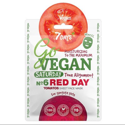 7DAYS Face Mask Go Vegan Saturday "Red Day" 25g