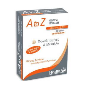 Health Aid A to Z Iodine & Iron Free, 30 Tabs