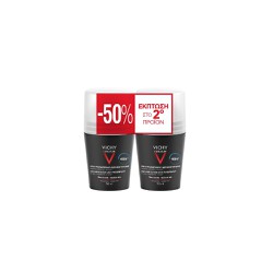 Vichy Promo (-50% On 2nd Product) Anti-Transpirant 48h Roll On Men Deodorant For Sensitive Skin 2x50ml 