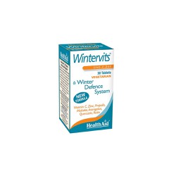 Health Aid Wintervits Συμπλήρωμα Διατροφής Ενισχυμένης Δράσης Από Φυσικά Συστατικά Για Κρυολόγημα & Γρίπη 30 ταμπλέτες
