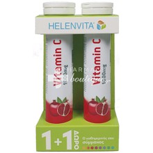 Helenvita Vitamin C Ρόδι 1000mg - Ανοσοποιητικό,  2 x 20 eff. tabs (1+1 Δώρο)