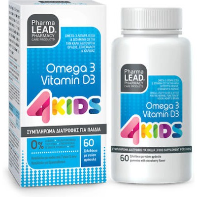 PHARMALEAD Omega 3 & Vitamin D3 4Kids Συμπλήρωμα Διατροφής Για Παιδιά, 60 Ζελεδάκια