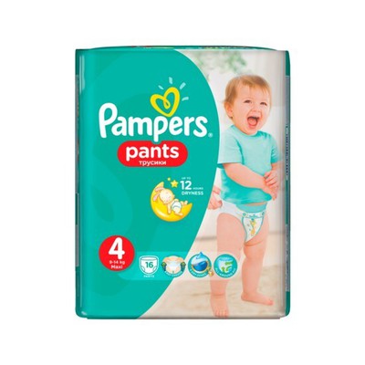 PAMPERS Βρεφικές Πάνες Βρακάκια Pants No.4 9-14Kgr 16 Τεμάχια Carry Pack