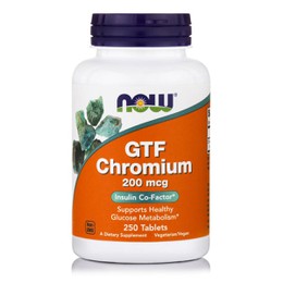 Now GTF Chromium 200 mcg Yeast Free Vegetarian Συμπλήρωμα με Χρώμιο - 250 ταμπλέτες