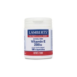 Lamberts Vitamin E 250 Iu Natural Form Για Τη Διατήρηση Της Καλής Υγείας Του Δέρματος 100 κάψουλες