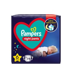 Pampers Night Pants Size 6 (15kg+) 19 Diapers