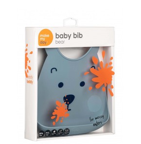 Make my Day Baby Bib Bear-Απαλή Σαλιάρα για Ηλικίε