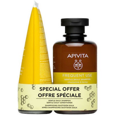 APIVITA Frequent Use Σαμπουάν Καθημερινής Χρήσης Με Χαμομήλι & Μέλι 250ml & Conditioner Καθημερινής Χρήσης 150ml