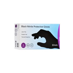Holik Black Nitrile Protective Gloves Εξεταστικά Γάντια Νιτριλίου Μαύρο Large 100 τεμάχια