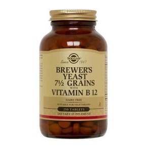 Solgar Brewers Yeast with Vitamin B-12 250 Tablets