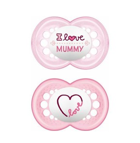 MAM I love Mummy Daddy Soother 0M Silicone for Gir