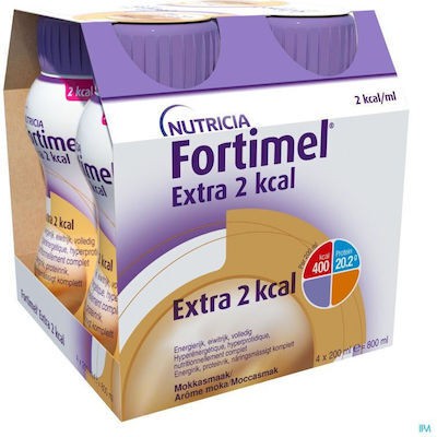 FORTIMEL Extra 2 Kcal Πόσιμο Θρεπτικό Συμπλήρωμα Υψηλής Ενέργειας Με Γεύση Μόκα, 4x200ml