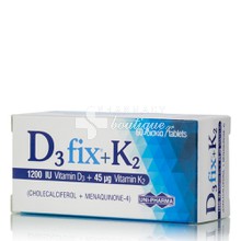 Uni-Pharma D3 Fix 1.200IU + K2 45mg - Βιταμίνη D3 & Βιταμίνη Κ2, 60tabs