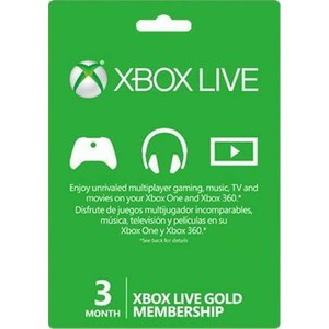 Microsoft XBOX LIVE Gold Menbership Card (3 Months