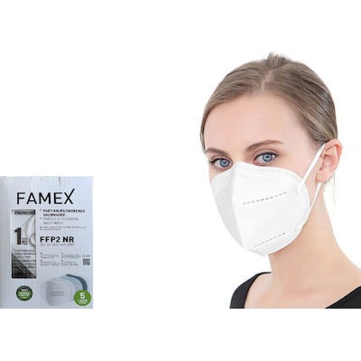 FAMEX Particle Filtering Half NR Μάσκα Προστασίας FFP2 Λευκή 30 Τεμάχια 3x10