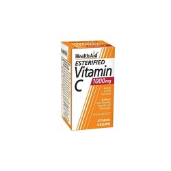 Health Aid Esterified Vitamin C Balanced & Non Acidic 1000mg Dietary Supplement with Vitamin C For Easy Assimilation & Fast Absorption 30 tablets