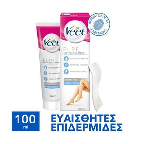 Veet Pure Depilatory Cream for Sensitive Skin, 100