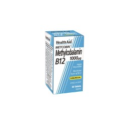 Health Aid B12 Metcobin Methylcobalamin 1000μg Συμπλήρωμα Διατροφής Βιταμίνης Β12 Σε Υπογλώσσια Δισκία Με Γεύση Φραγκοστάφυλο 60 ταμπλέτες