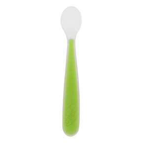 Chicco Silicone Spoon Soft Green Color 6m +, 1pc