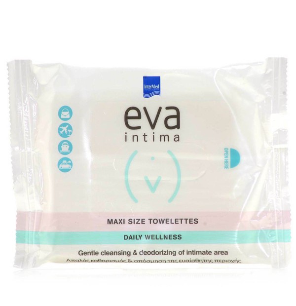 Intermed Eva Intima Pocket Size Towelettes Daily Wellness Πανάκια Καθαρισμού της Ευαίσθητης Περιοχής, 10pcs