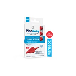 Plac Away Triple Action 0.5mm ISO 2 Interdental Brush Red 6 pcs