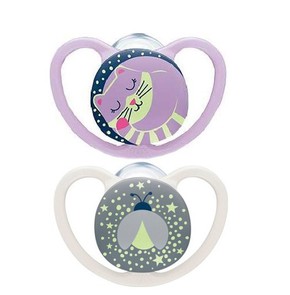 Nuk Space Night Girl Silicone Soother 6-18 Months,