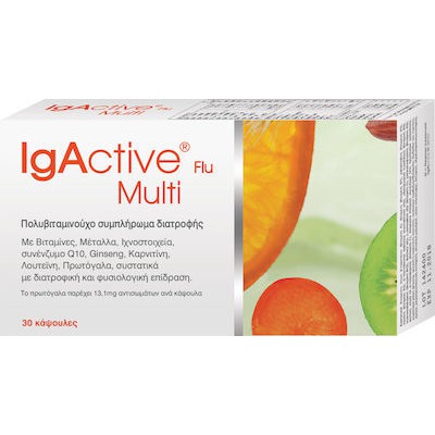 IGACTIVE Flu Multi Πολυβιταμινούχο Συμπλήρωμα Διατροφής Για Την Ενίσχυση Του Ανοσοποιητικού x30 Ταμπλέτες