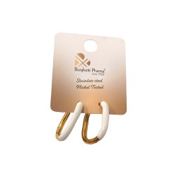 InoPlus Borghetti Earrings Squared Gold White 1 pair 