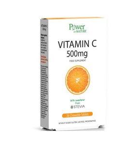 Power Of Nature Vitamin C with Stevia 500mg, 36 Μα
