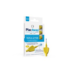 Plac Away Triple Action Interdental Brushes 0.7mm ISO 4 Yellow 6 pieces