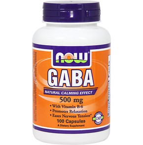 Now Foods GABA 500 mg  B-6 2 mg - 100 Capsules