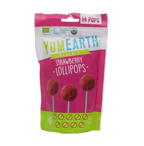 Yumearth Organic Strawberry Lollipops, 14pcs
