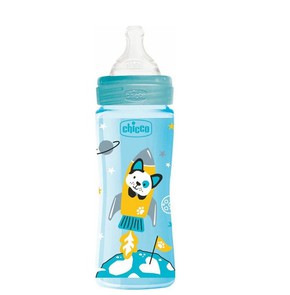 Chicco Well Being Plastic Bottle 4m + Silicone Nip