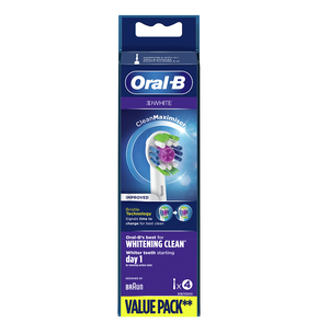 Oral-B 3D White Clean Maximiser Brush Heads, 4pcs
