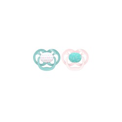 Dr.Brown's Advantage Silicone Pacifier Pink Green 6-18 Months 2 pieces