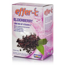 Now Foods Effer-C Vitamin C 1000mg Elderberry - Ανοσοποιητκό, 30 packets