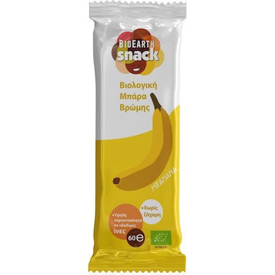 BIOEARTH Snack Βιολογική Μπάρα Βρώμης Με Μπανάνα 60g