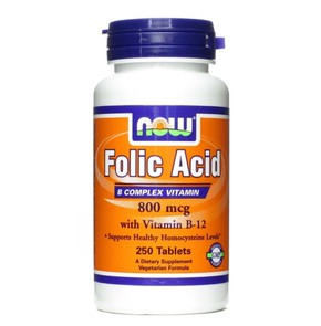 Folic Acid 800mcg  B-12 25mcg - Vegetarian 250 Tab