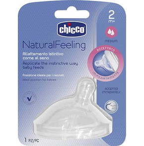 Chicco Natural Feeling Nipple 2m+ Moderate Flow, 1