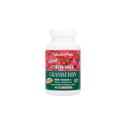 Natures Plus Ultra Chewable Cranberry Συμπλήρωμα Διατροφής Για Τη Στήριξη Του Ουροποιητικού Συστήματος 90 ταμπλέτες