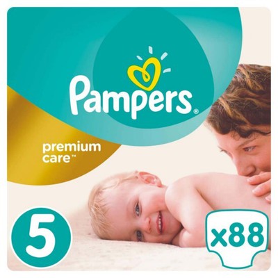 PAMPERS Baby Diapers Premium Care No.5 11-18Kgr 88 Pieces Mega Pack