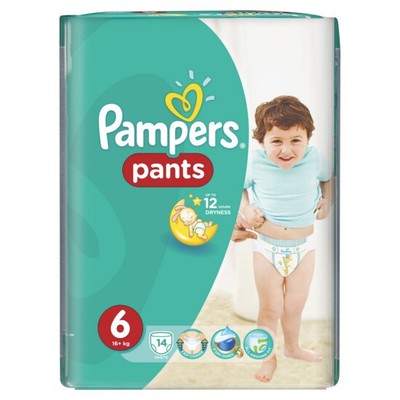 PAMPERS Baby Diapers Pants No.6 16 + Kgr 14 Pieces Carry Pack