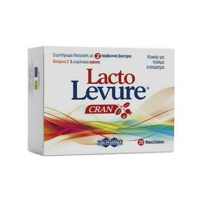 UNI-RHARMA Lacto Levure Cran Συμπλήρωμα Διατροφής Με Εκχύλισμα Cranberries & Προβιοτικά x20 Φακελάκια